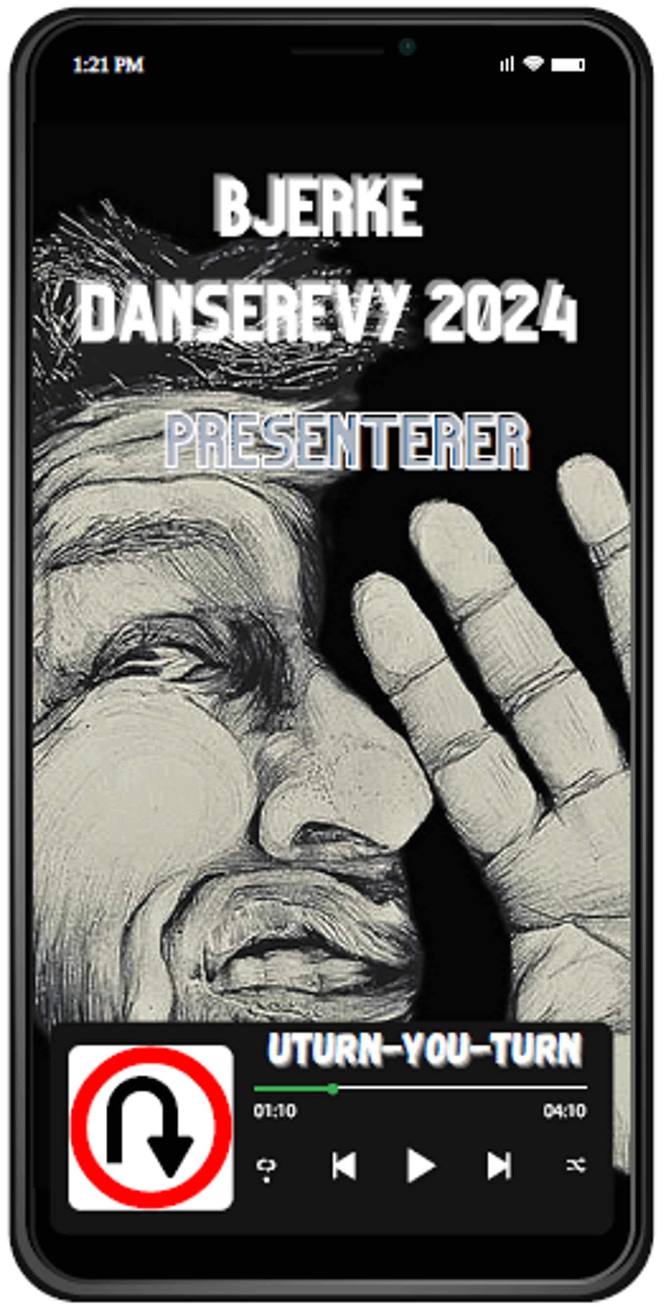 a man's face on a black background