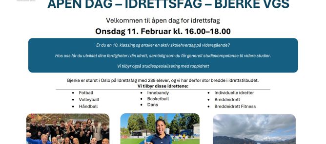 Foto: Åpen dag Idrettsfag Åpen dag Idrettsfag